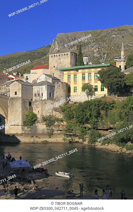 Bosnia and Herzegovina, Mostar, skyline, Neretva River