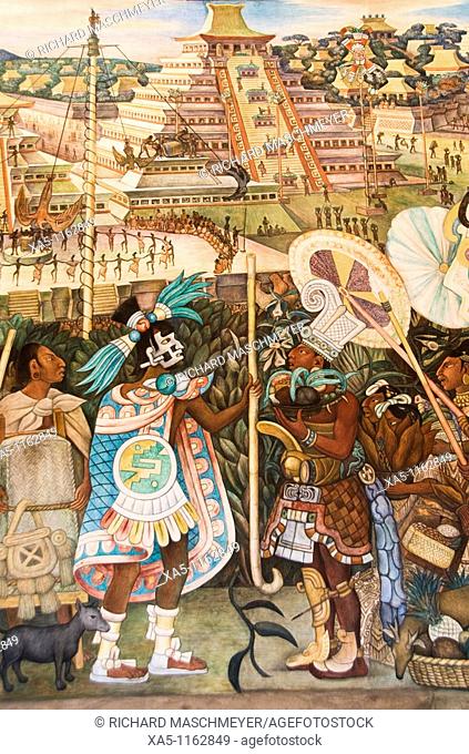 Second floor mural painted by Mexico's famous artist, Diego Rivera, between 1929 and 1935, National Palace, Mexico City, Mexico