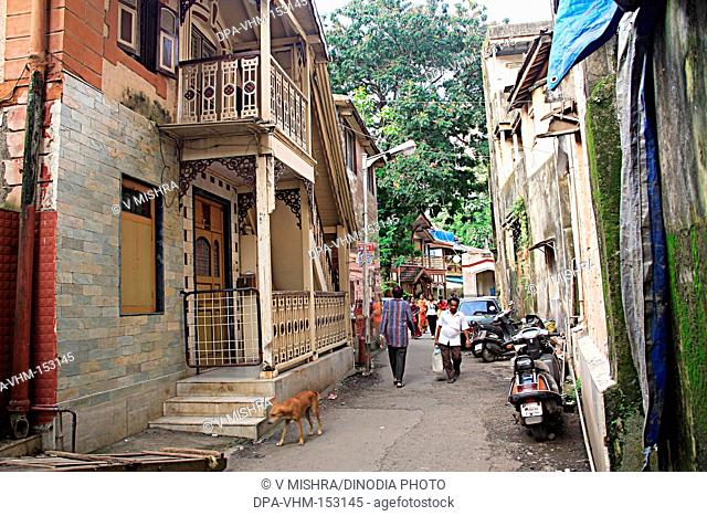 Old house street Khotachi Wadi ; Girgaon ; Charni Road ; Bombay Mumbai ; Maharashtra ; India