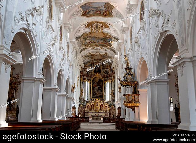 Dominican Church St. Blasius, inside, Landshut, Lower Bavaria, Bavaria, Germany