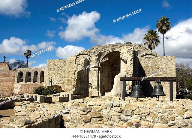 USA, America, United States, North America, California, Mission San Juan Capistrano, Historic, Old, Spanish, Ruins