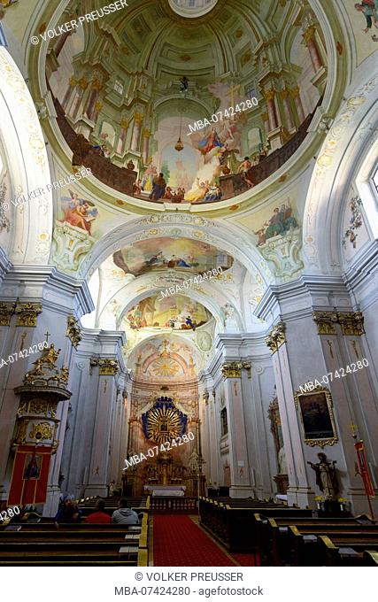 Bergern im Dunkelsteinerwald, pilgrimage church in Maria Langegg, nave, Wachau, Lower Austria, Austria