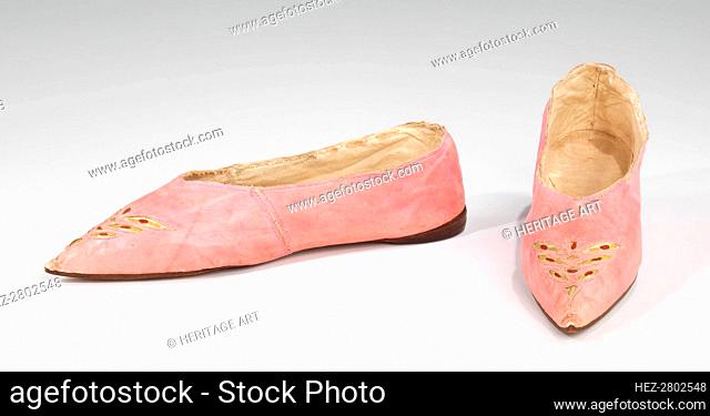 Slippers, European, 1795-1810. Creator: Unknown