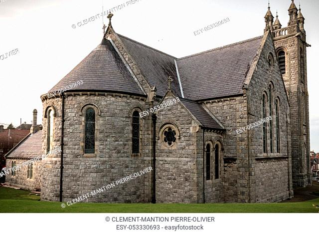 Detail architecture of the Assumption church in Howth near Dublin, Ireland