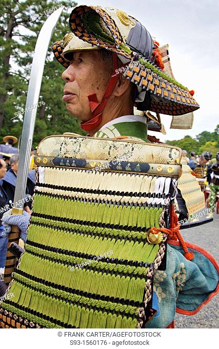 A costumed participant in the Jidai Matsuri