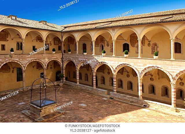 Cloisters of the Papal Basilica of St Francis of Assisi, ( Basilica Papale di San Francesco ) Assisi, Italy
