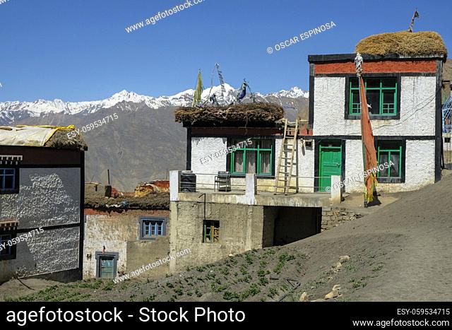 Langza, India: View of Langza village in the Spiti valley in the Himalayas in Himachal Pradesh, India