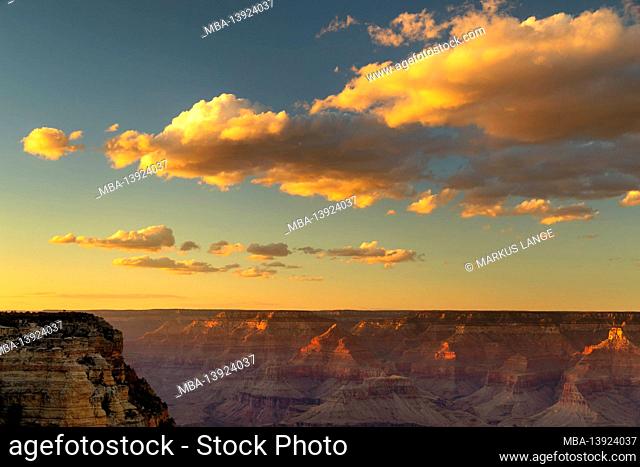 Sunset at Moran Point, South Rim, Grand Canyon National Park, Arizona, United States, USA
