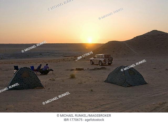 Camp near the Darvaza Gas Crater, Turkmenistan, Central Asia