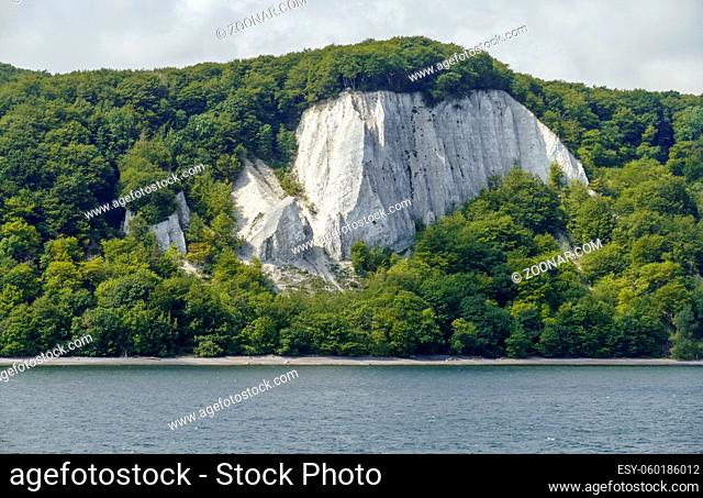 Sunny scenery around the chalk cliffs at island of Ruegen in Germany