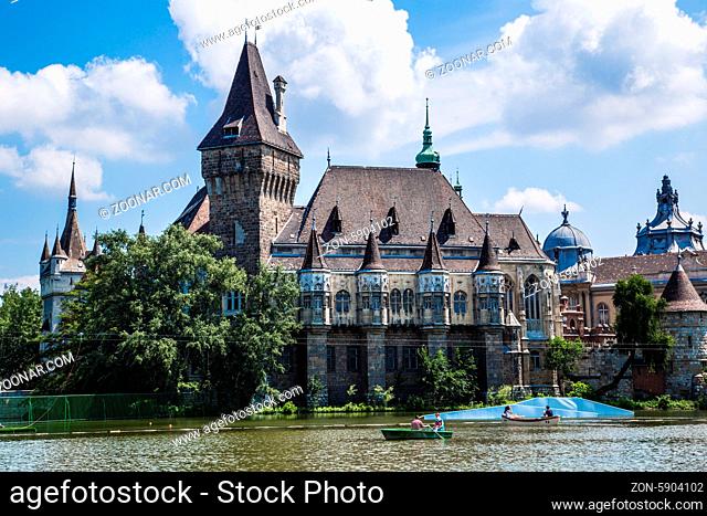 BUDAPEST - JULY 22: Vajdahunyad castle. It was built between 1896 and 1908 as part of the Millennial Exhibition on July 22, 2013 in Budapest