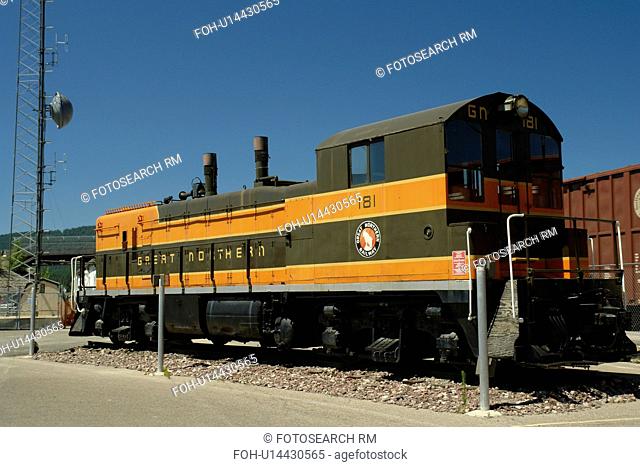 Whitefish, MT, Montana, Downtown, 1927 Great Northern Railway Depot, Locomotive #181