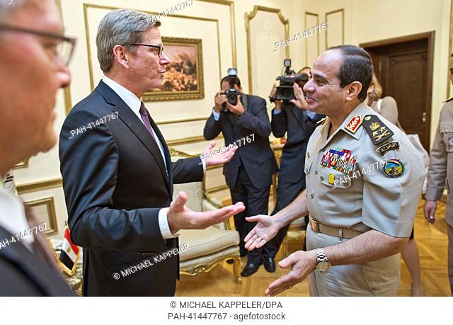 German Foreign Minister Guido Westerwelle (2-L) meets Vice Prime Minister and Minister of Defence of Egypt Abdel Fattah al-Sisi in Cairo, Egypt, 01 August 2013