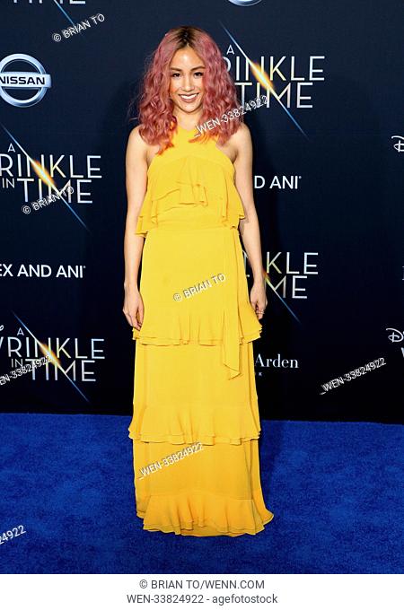 Celebrities attend World premiere of Disney’s “A Wrinkle in Time” at El Capitan Theatre in Hollywood. Featuring: Constance Wu Where: Los Angeles, California