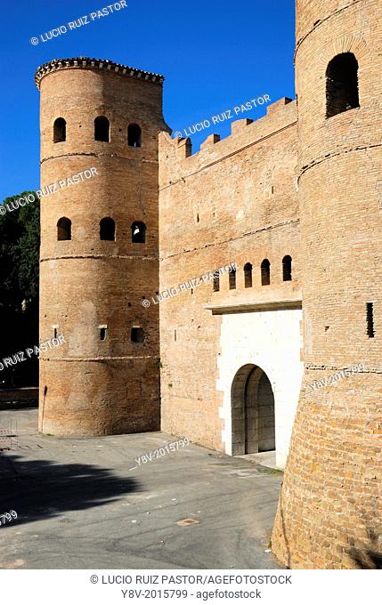 Italy. Lacio. Rome. San Giovanni Gate (16th century) opened in Aurelianus' walls (3th century). UNESCO World Heritage