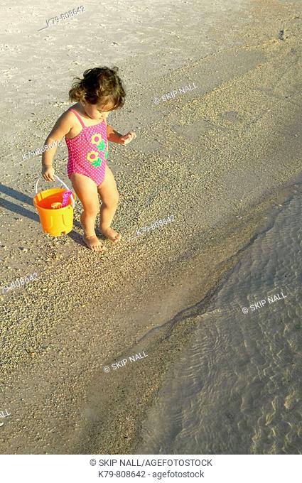 Little girl on the beach in Panama City Beach, Florida