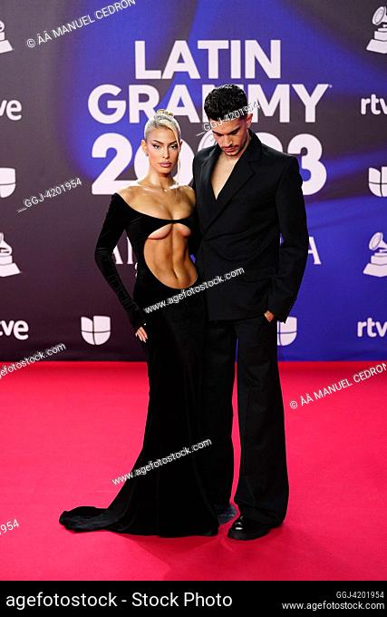 Jessica Goicoechea, Marc Vartra attends the red carpet during the 24th Annual Latin GRAMMY Awards at FIBES on November 16, 2023 in Seville, Spain