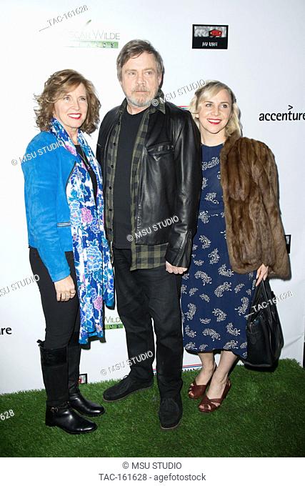 Marilou York, Mark Hamill, and Chelsea Hamill attend the 13th Annual Oscar Wilde Awards at Bad Robot on March 1, 2018 in Santa Monica, California