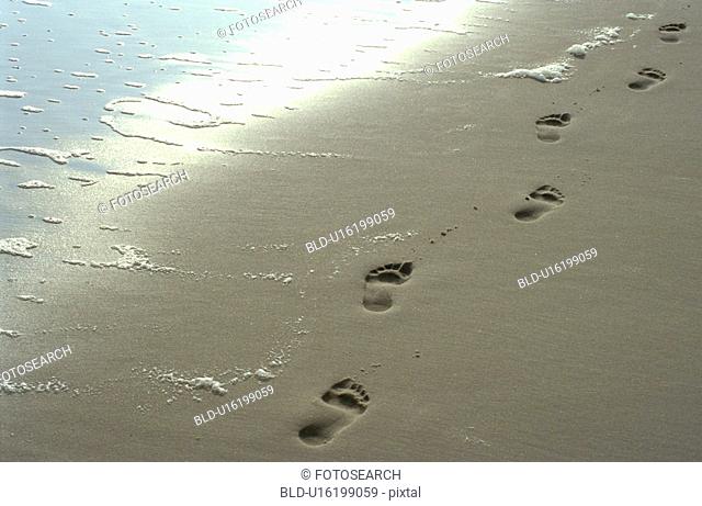 banks, CLOSE, close-up, day, foam, foot, footprint