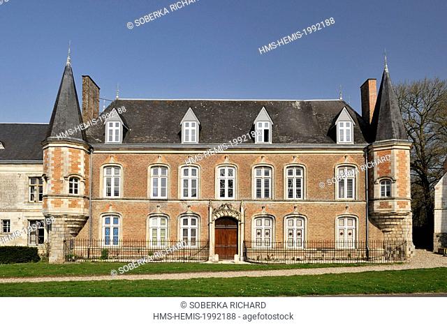 France, Somme, Argoules, facade of Argoules' castle built in the 15th century
