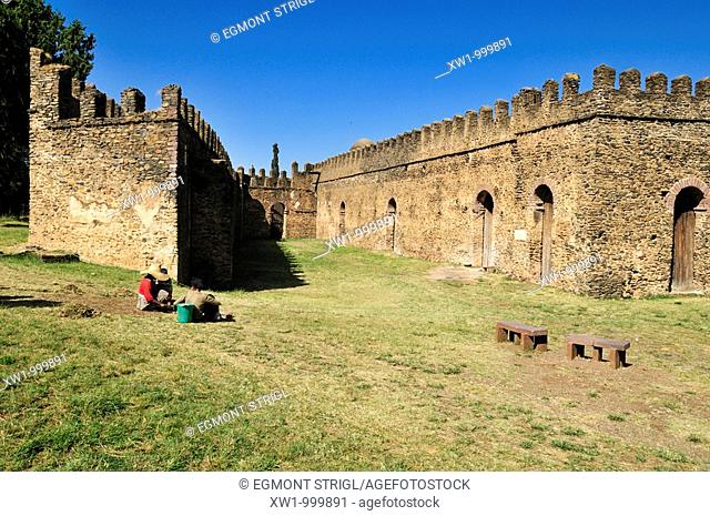 historic Emperor Bakaffa Banqueting Hall, Royal Enclosure Fasil Ghebbi, UNESCO World Heritage Site, Gonder, Gondar, Amhara, Ethiopia, Africa