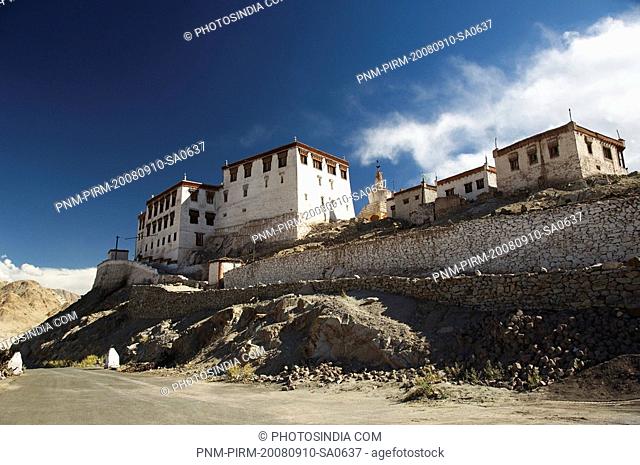 Monastery on a hill, Stakna Monastery, Ladakh, Jammu and Kashmir, India