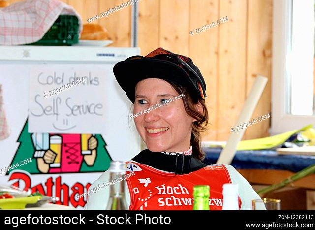 Ramona Straub (SC Langenordnach) bei der Pressekonferenz des Frauen FIS Sommer Grand Prix 2018 Hinterzarten