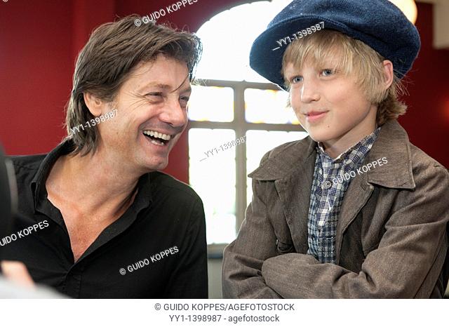 Kaatsheuvel, Netherlands. The new lead actor for the Dutch musical: 'Kruimeltje', the eleven year old Joes, is introduced to the media in the summer of 2010