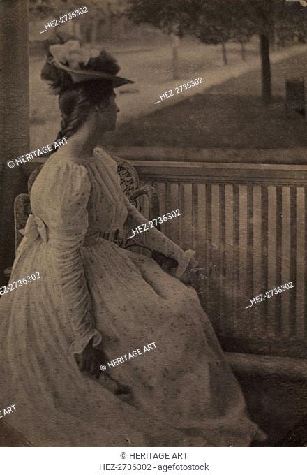 On the Porch (Julia Hall McCune), c. 1897. Creator: Clarence H. White (American, 1871-1925)