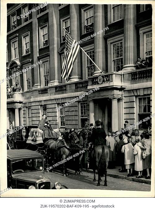 Feb. 02, 1957 - New American Ambassador Presents Credentials: Mr. John Hay Whitney, the new American Ambassador to Britain
