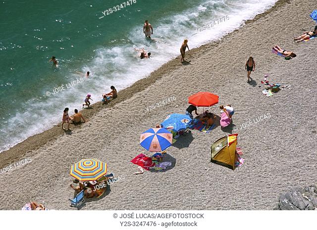 San Cristobal beach, Almuñecar, Granada province, Region of Andalusia, Spain, Europe
