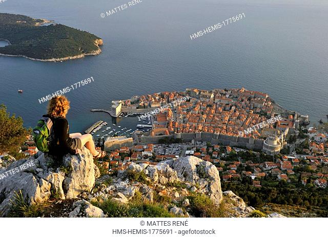 Croatia, Dalmatia, Dalmatian coast, Dubrovnik, historical centre, listed as World Heritage by UNESCO and Lokrum island