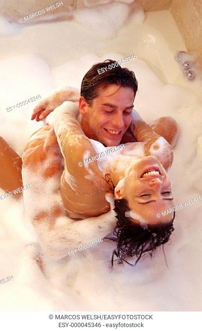 Naked Couple Bath
