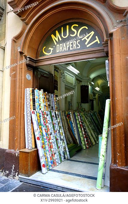 Muscat store drapers in Valletta, Malta