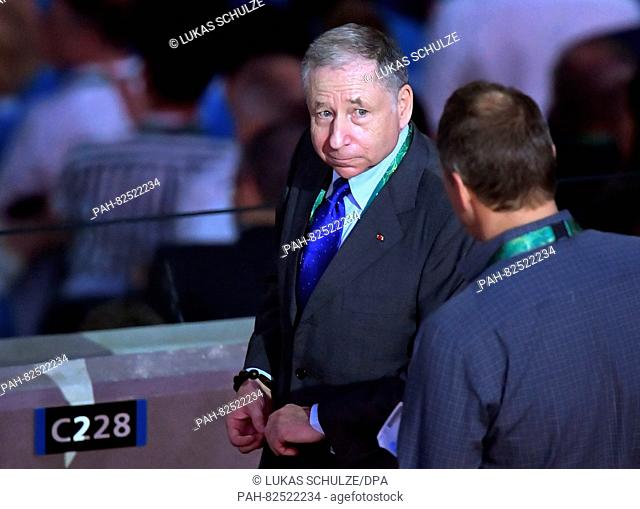 Jean Todt, president of the International Automobile Federation (FIA), arrives prior to the opening ceremony of the Rio 2016 Olympic Games at the Maracana...