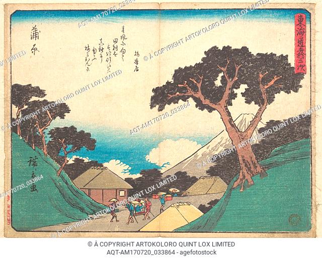 æ±æµ·é“äº”åä¸‰æ¬¡ã€€è’²åŽŸ, Kambara, Edo period (1615â€“1868), ca. 1838, Japan, Polychrome woodblock print; ink and color on paper, 8 1/2 x 6 1/2 in