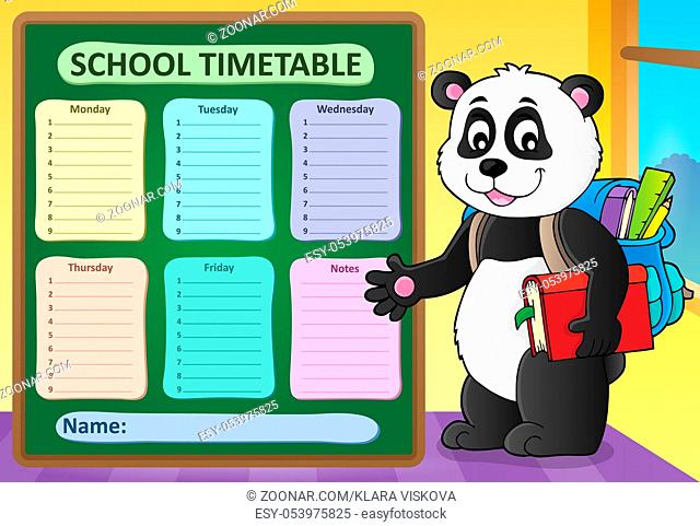 Weekly school timetable template 6 - picture illustration