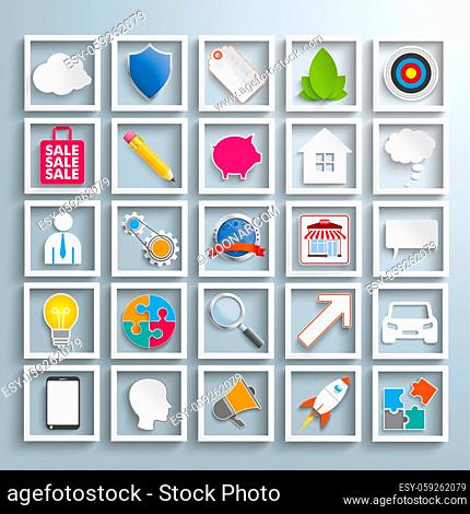 Set with business elements icons. Eps 10 vector file