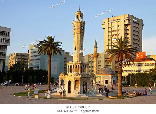 Clock tower Saar Kulesi Konak Meydani Izmir Turkey