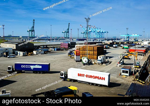 General view of the docks at Zeebrugge, Belgium