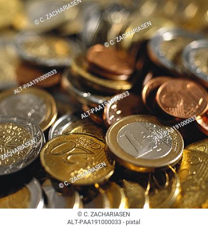 Assorted euro coins