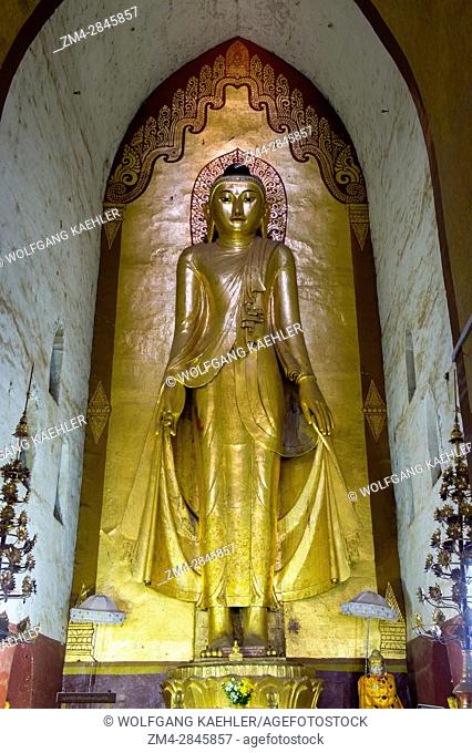 One of the four Buddha statues inside the Ananda Temple, which is a Buddhist temple, built in 1105 AD during the reign (1084 to 1113) of King Kyanzittha of the...