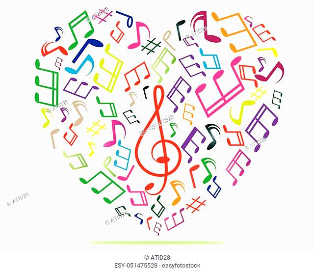 Music in the heart colorful