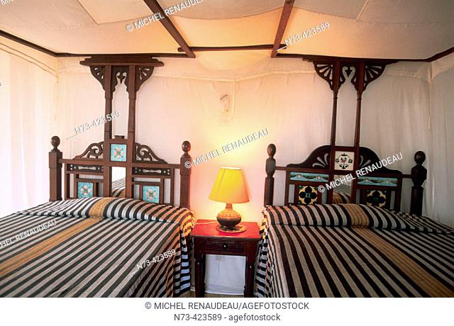 Kijani House, charming hotel in Shela decorated with Swahili furniture. Lamu Island. Kenya