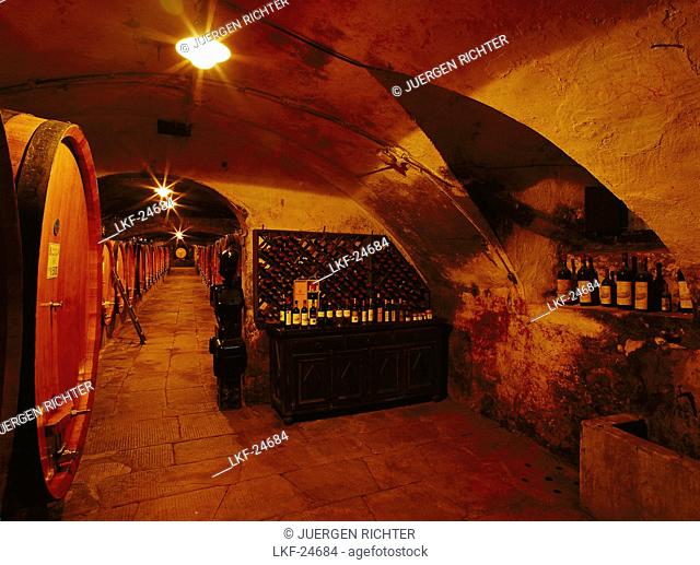 Wine Cellar, Badia a Coltibuono, Chianti, Tuscany, Italy
