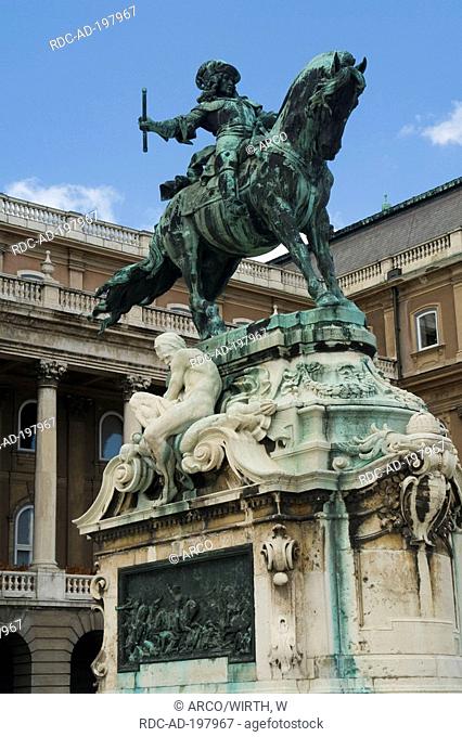 Equestrian statue of prince Eugen of Savoyen, Buda castle, Budapest, Hungary
