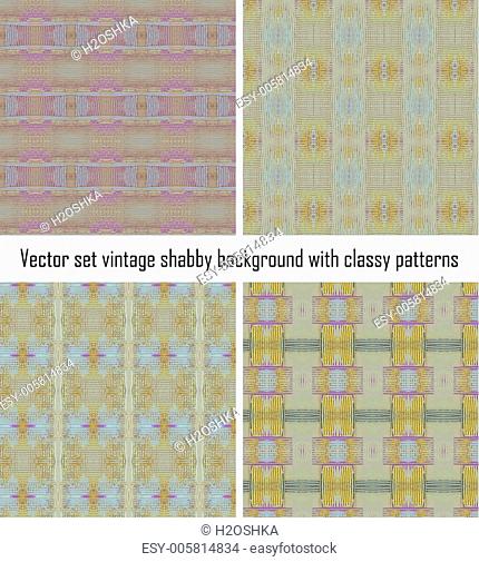 Vector set vintage background classical patterns