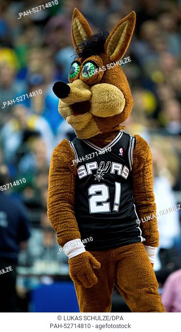 The mascot of the San Antonio Spurs during the NBA Global Games match between Alba Berlin and San Antonio Spurs at O2 World in Berlin, Germany, 08 October 2014