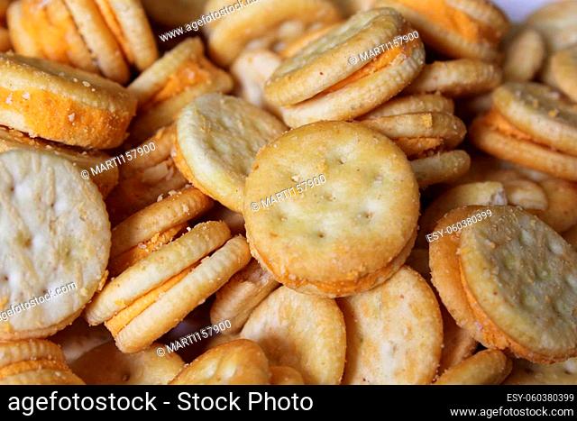 Cheese Snack Crackers Close up