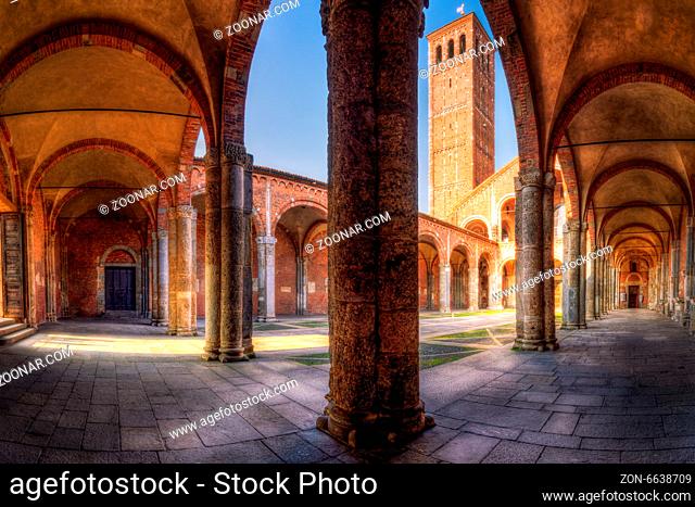 A wonderfull view of S.Ambrogio church, Milan